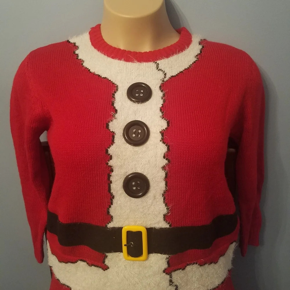 Ugly Sweater Merry Christmas Santa suit  Size S